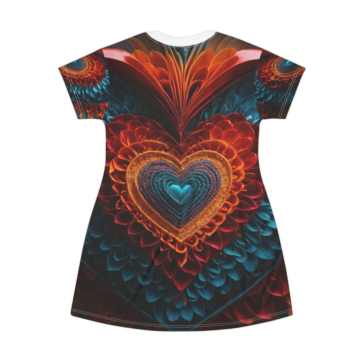 Ethereal Heart Mandala - T-Shirt Dress - All Over Prints - g(0D·IO) - XS - -