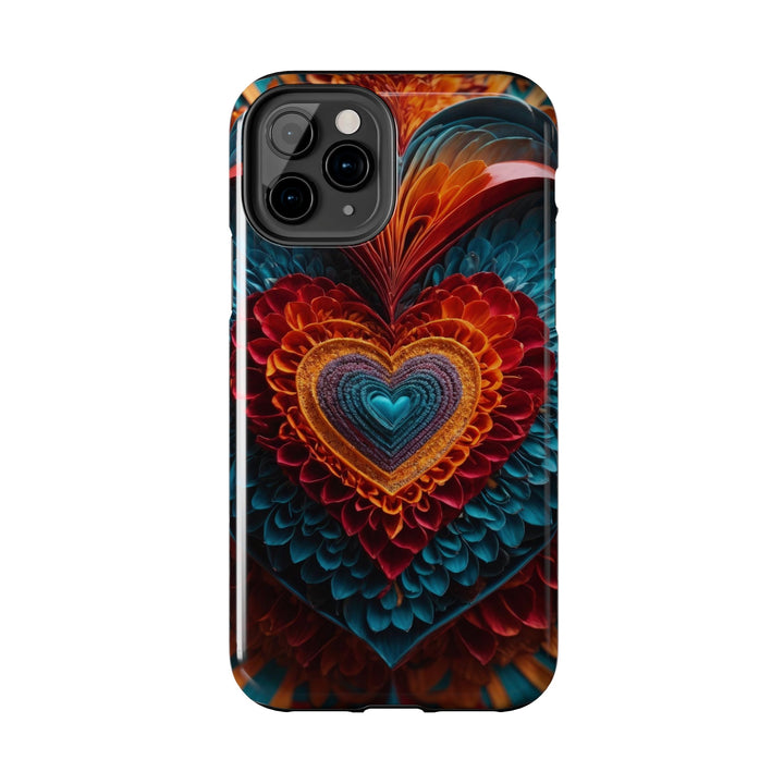 Ethereal Heart Mandala - Tough Phone Case - Phone Case - g(0D·IO) - iPhone 13 Mini - -