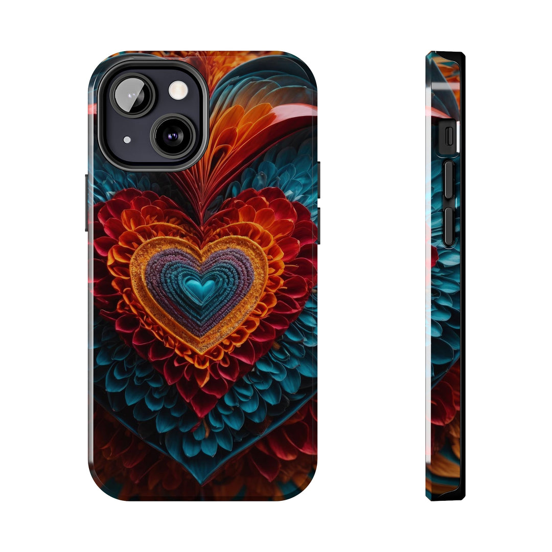 Ethereal Heart Mandala - Tough Phone Case - Phone Case - g(0D·IO) - iPhone 13 Mini - -