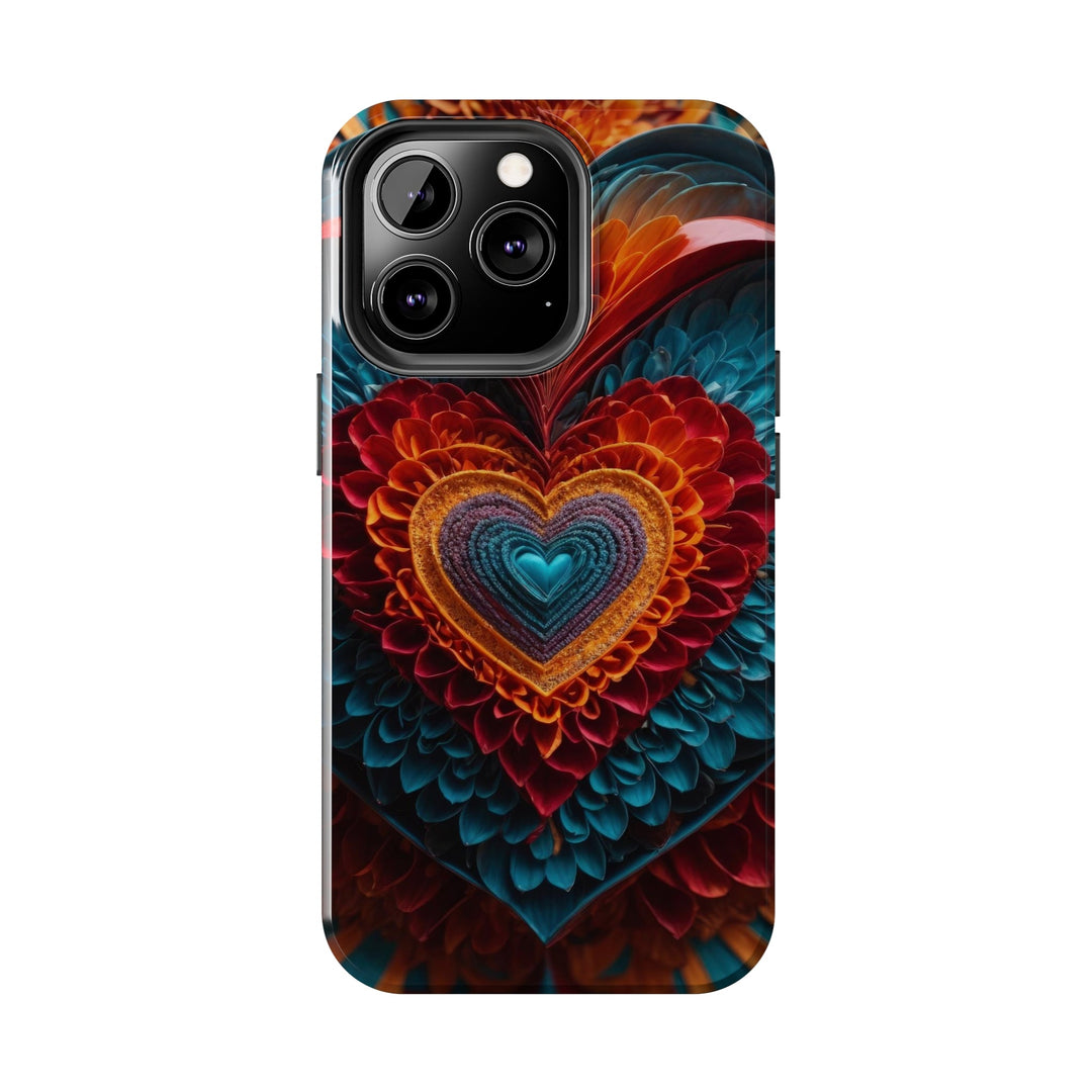 Ethereal Heart Mandala - Tough Phone Case - Phone Case - g(0D·IO) - iPhone 13 Mini - -