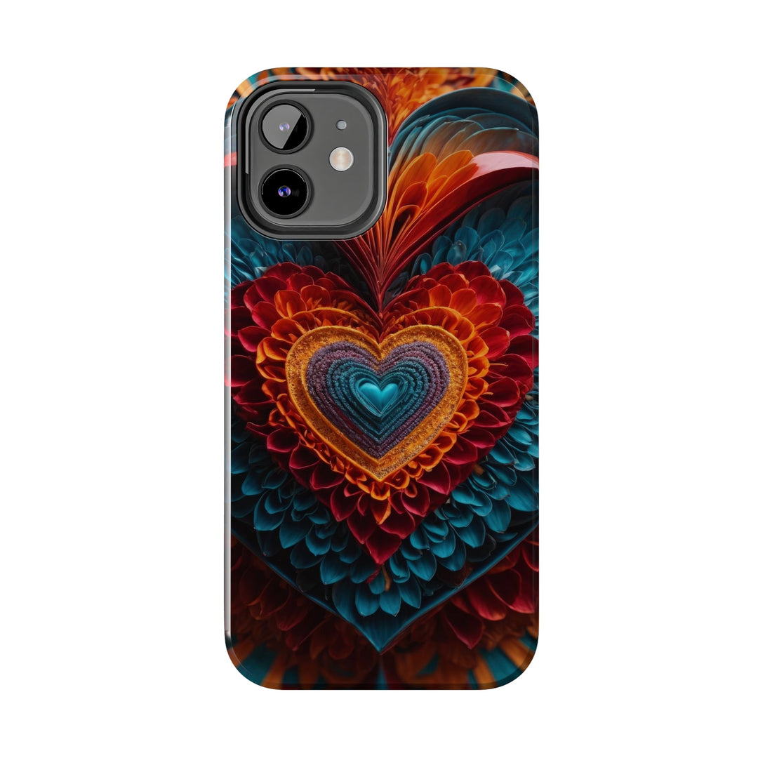 Ethereal Heart Mandala - Tough Phone Case - Phone Case - g(0D·IO) - iPhone 13 Mini - -