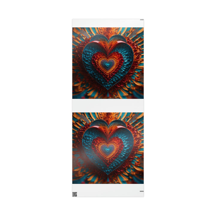 Ethereal Heart Mandala - Wrapping Paper - Home Decor - g(0D·IO) - 30'' x 72'' - Glossy -