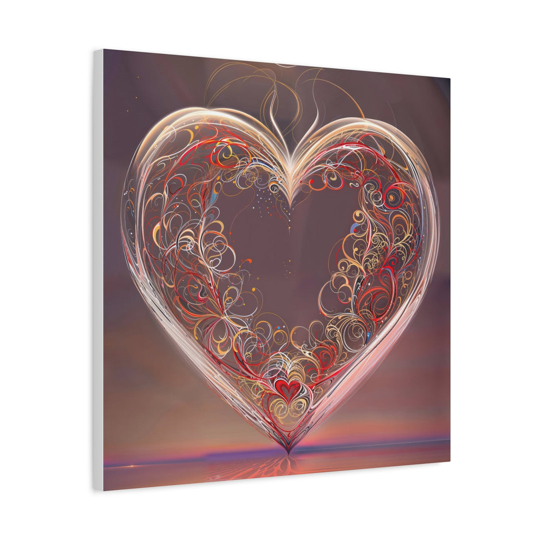 Ethereal Heart Whorls - Matte Canvas Print 1.25" - Canvas - g(0D·IO) - 36" x 36" - 1.25" -