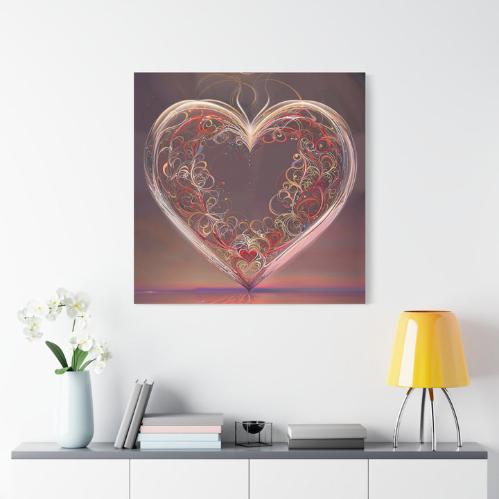 Ethereal Heart Whorls - Matte Canvas Print 1.25" - Canvas - g(0D·IO) - 36" x 36" - 1.25" -