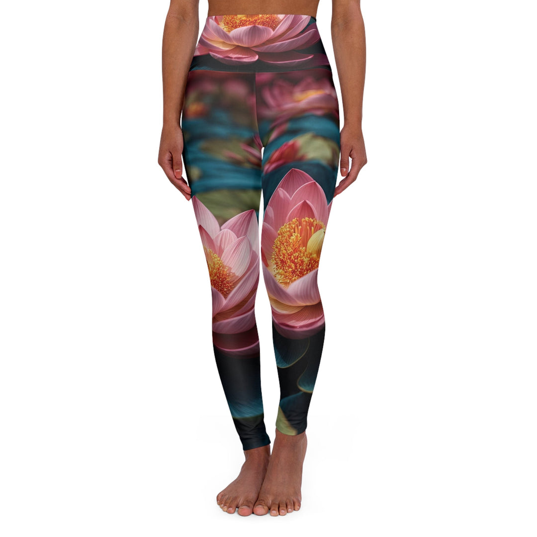 Ethereal Lotus Blossoms - High Waisted AOP Yoga Leggings - All Over Prints - g(0D·IO) - XS - -