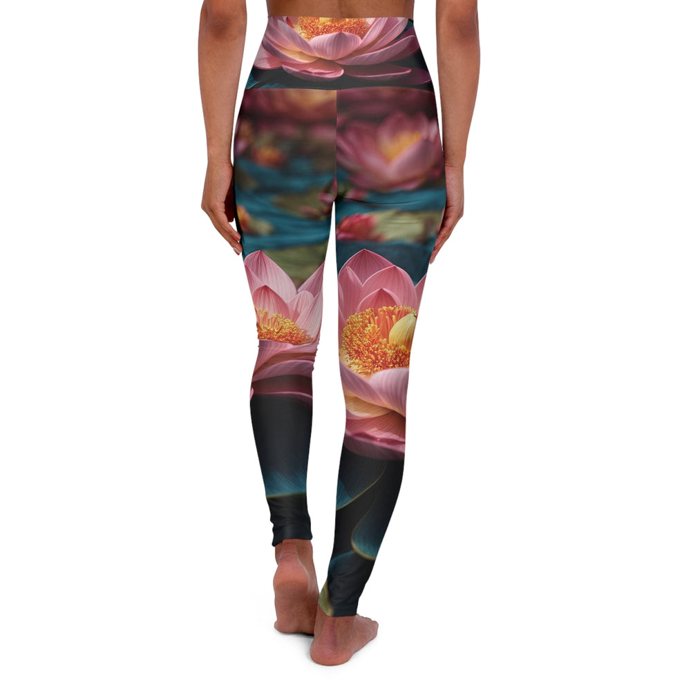 Ethereal Lotus Blossoms - High Waisted AOP Yoga Leggings - All Over Prints - g(0D·IO) - XS - -