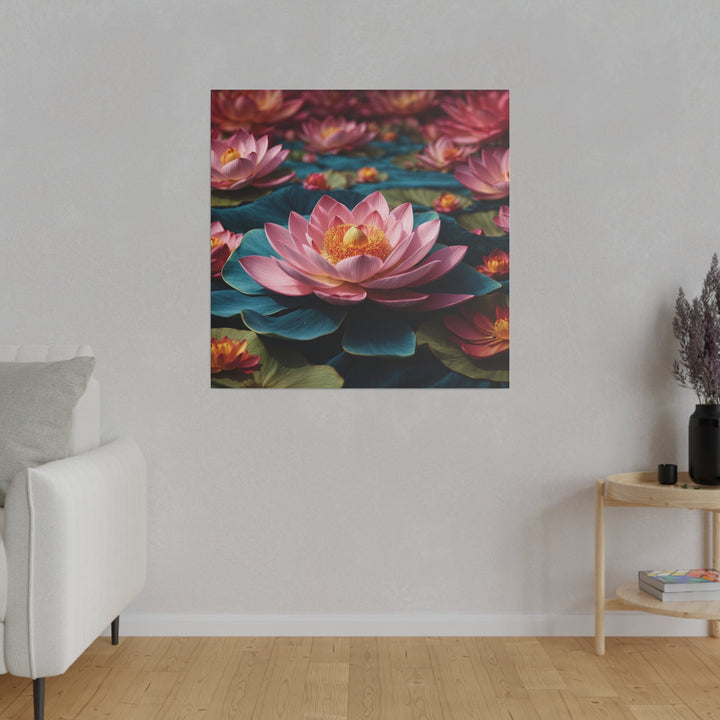 Ethereal Lotus Blossoms - Matte Canvas - Canvas - g(0D·IO) - 32" x 32" (Square) - 0.75'' -