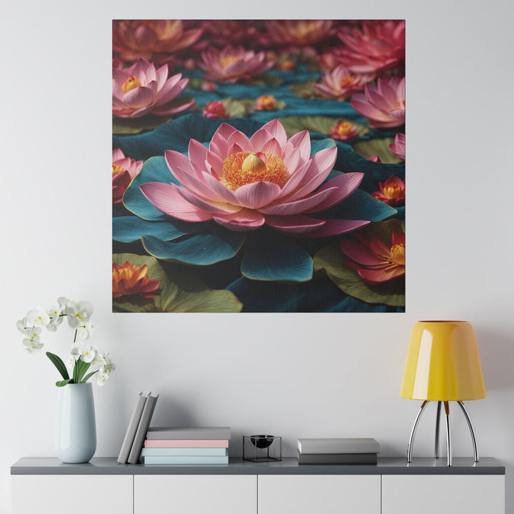 Ethereal Lotus Blossoms - Matte Canvas - Canvas - g(0D·IO) - 32" x 32" (Square) - 0.75'' -