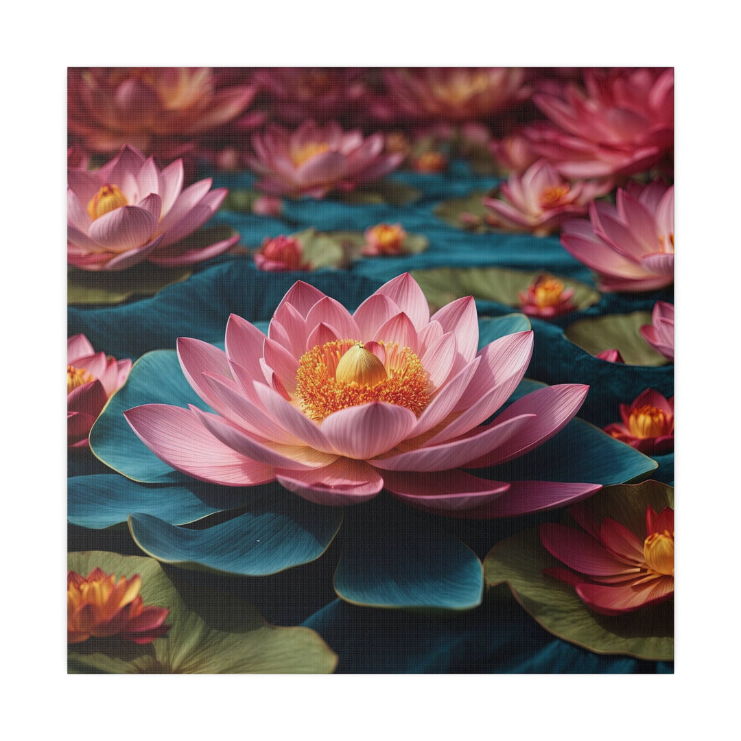 Ethereal Lotus Blossoms - Matte Canvas - Canvas - g(0D·IO) - 32" x 32" (Square) - 0.75'' -