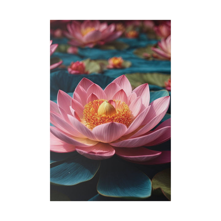 Ethereal Lotus Blossoms - Matte Canvas - Canvas - g(0D·IO) - 32″ x 48″ (Vertical) - 0.75'' -