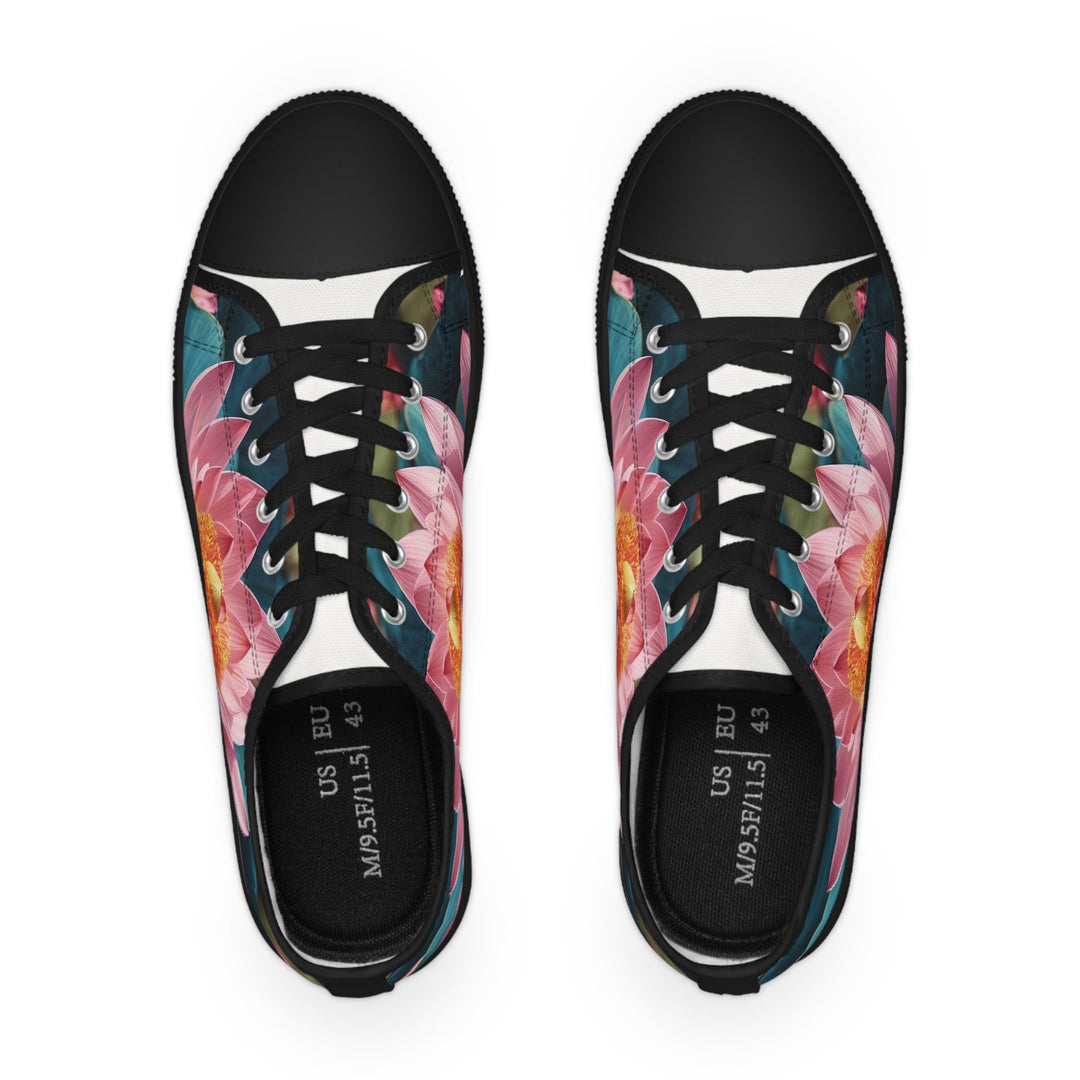 Ethereal Lotus Blossoms - Men's Lowtop Sneakers - Shoes - g(0D·IO) - US 5 - Black sole -