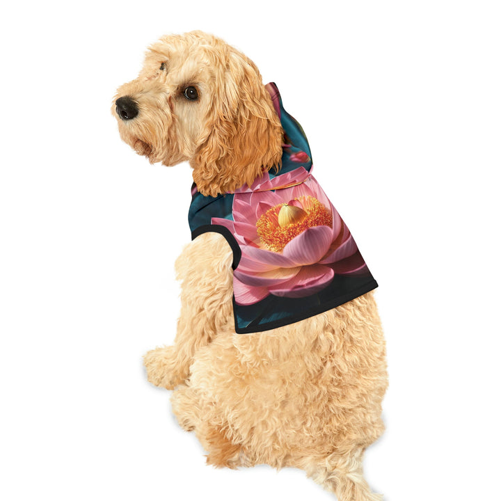 Ethereal Lotus Blossoms - Pet Hoodie - Pets - g(0D·IO) - XXS - Black Rib -