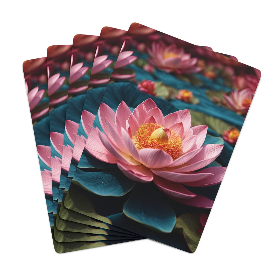 Ethereal Lotus Blossoms - Poker Cards - Paper products - g(0D·IO) - 2.47" x 3.47" - White - Semi Glossy