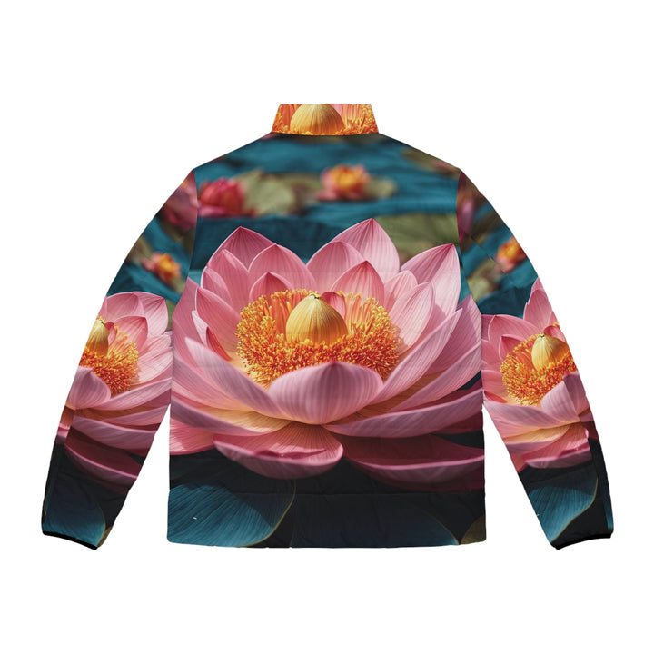 Ethereal Lotus Blossoms - Puffer Jacket - All Over Prints - g(0D·IO) - S - Black zipper -