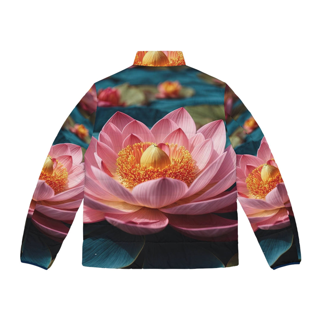 Ethereal Lotus Blossoms - Puffer Jacket - All Over Prints - g(0D·IO) - S - Black zipper -