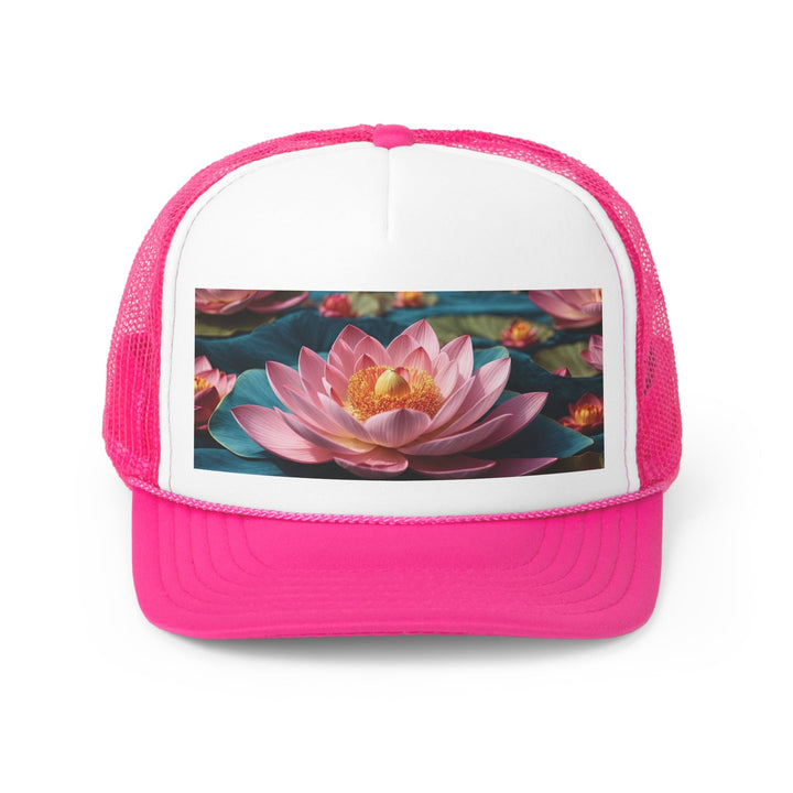 Ethereal Lotus Blossoms - Trucker Hat - Hats - g(0D·IO) - Pink - One size -