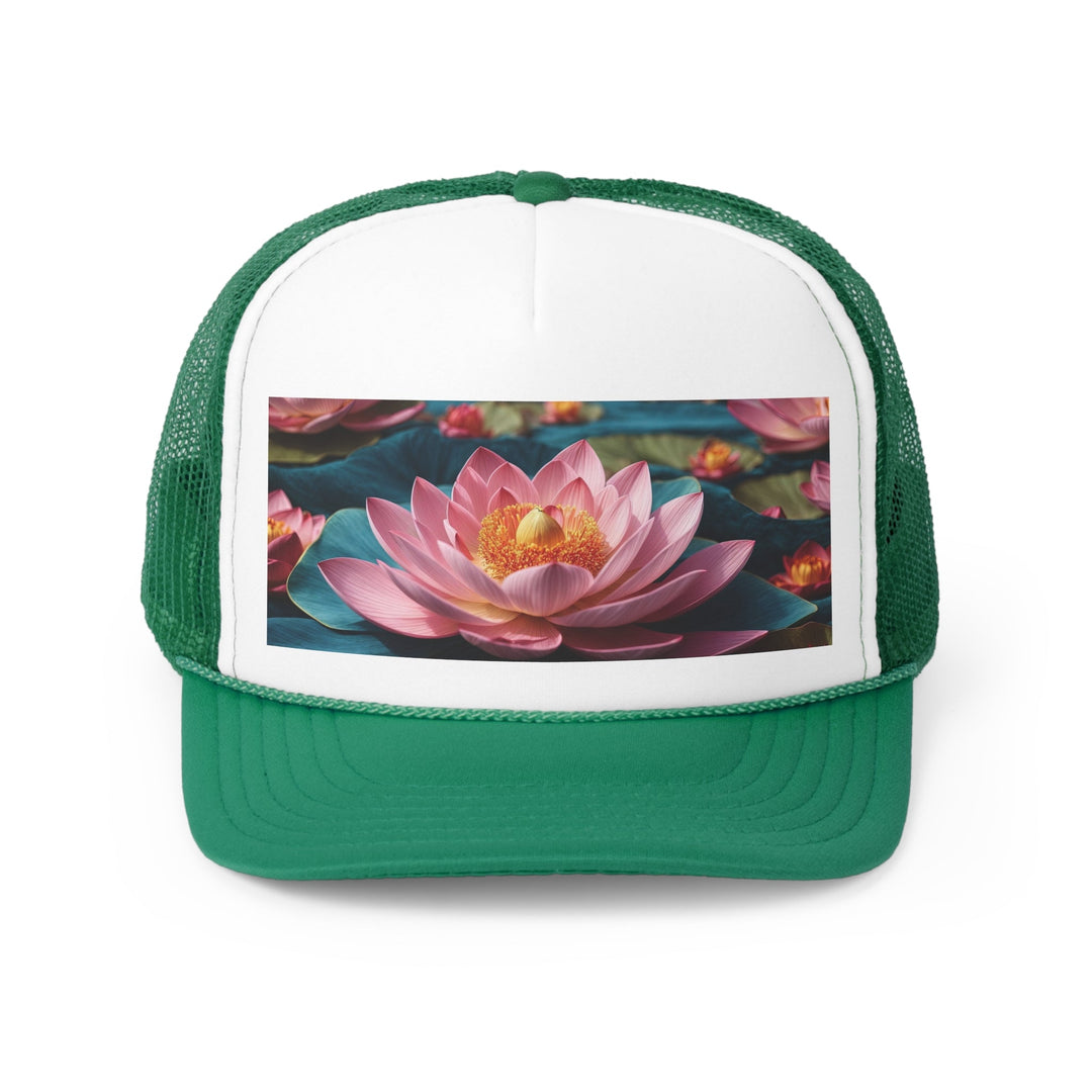 Ethereal Lotus Blossoms - Trucker Hat - Hats - g(0D·IO) - Green - One size -