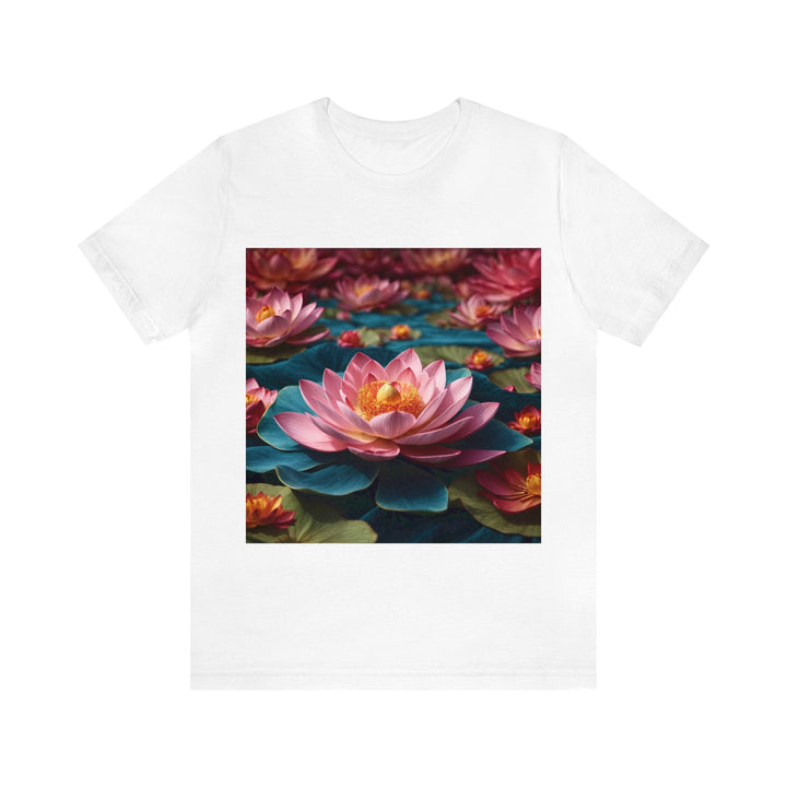 Ethereal Lotus Blossoms - Unisex Jersey Short Sleeve Tee - T-Shirt - g(0D·IO) - White - S -