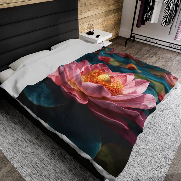 Ethereal Lotus Blossoms - Velveteen Plush Blanket - All Over Prints - g(0D·IO) - 30" × 40" - -