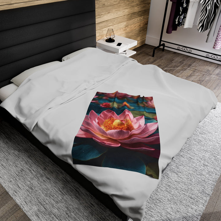 Ethereal Lotus Blossoms - Velveteen Plush Blanket - All Over Prints - g(0D·IO) - 30" × 40" - -