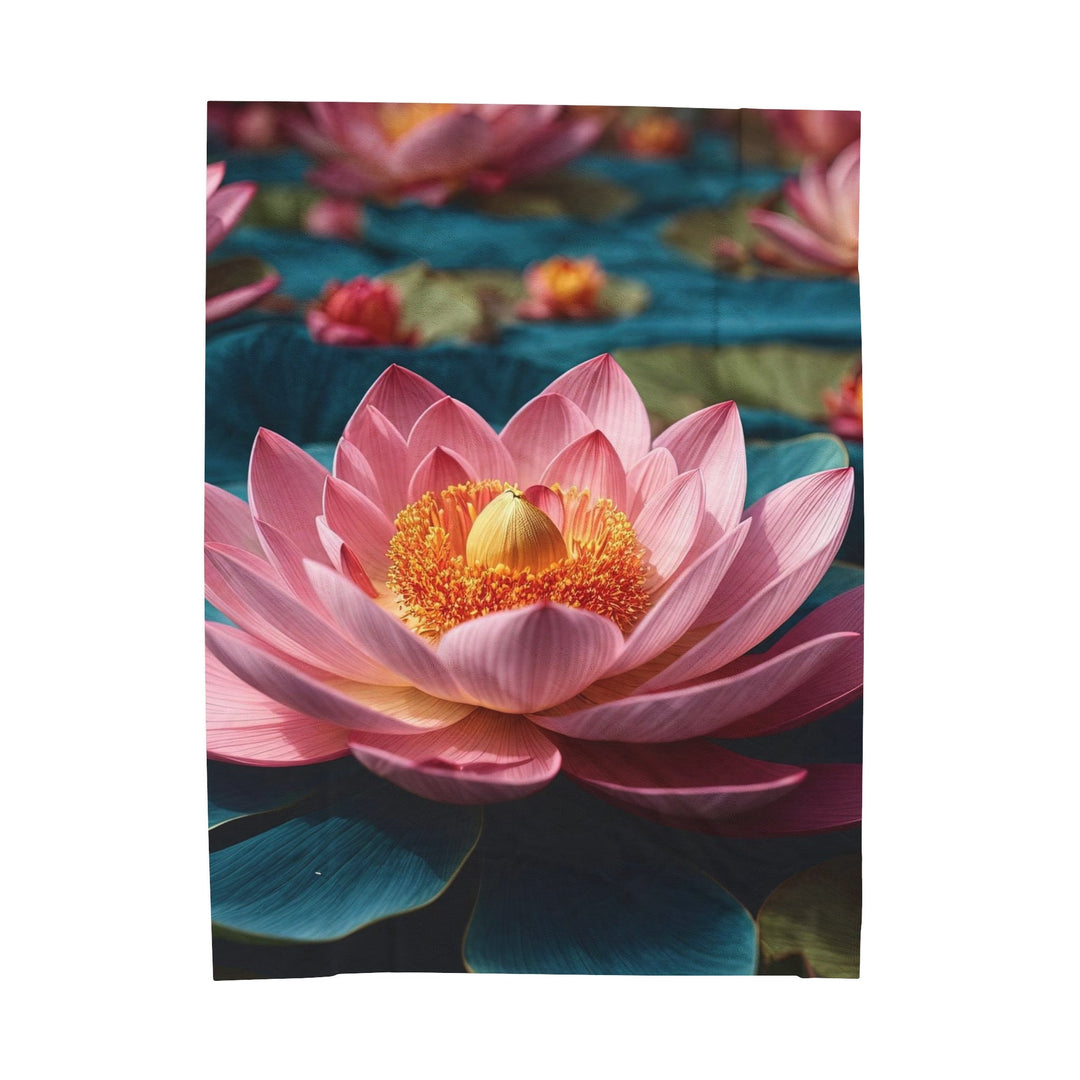 Ethereal Lotus Blossoms - Velveteen Plush Blanket - All Over Prints - g(0D·IO) - 60" × 80" - -