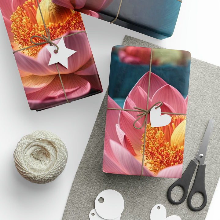 Ethereal Lotus Blossoms - Wrapping Paper - Home Decor - g(0D·IO) - 30'' x 72'' - Matte -
