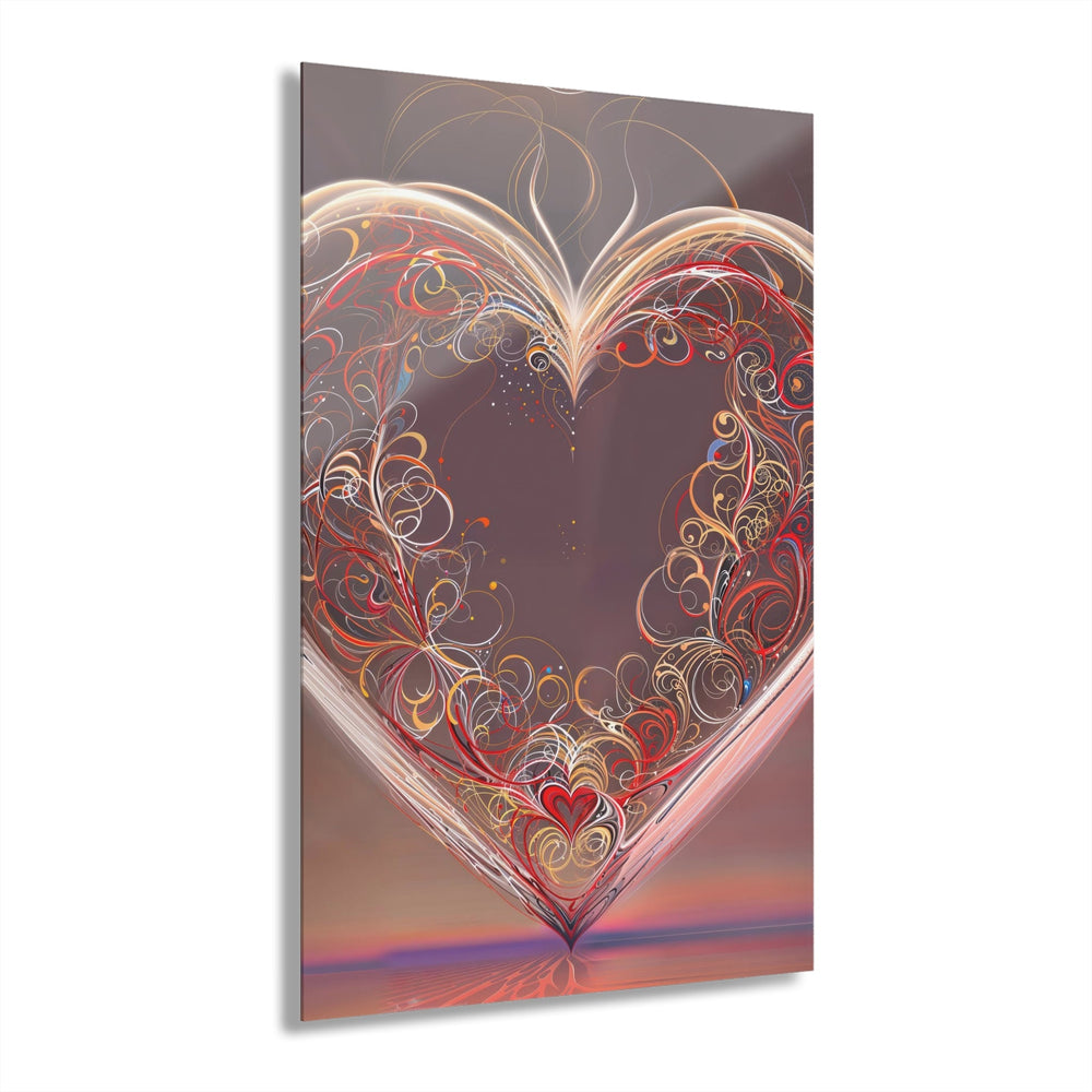 Ethereal Swirl Heart - Acrylic Prints (French Cleat Hanging) - Home Decor - g(0D·IO) - 24" x 36" (Vertical) - 0.25'' -