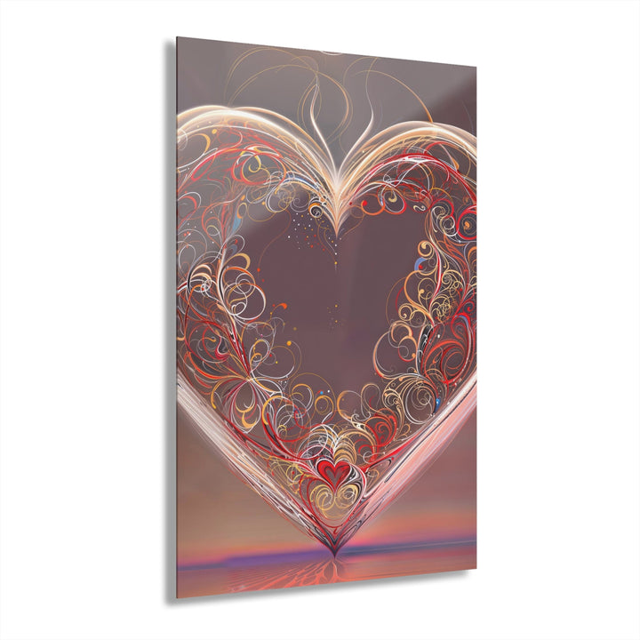 Ethereal Swirl Heart - Acrylic Prints (French Cleat Hanging) - Home Decor - g(0D·IO) - 24" x 36" (Vertical) - 0.25'' -
