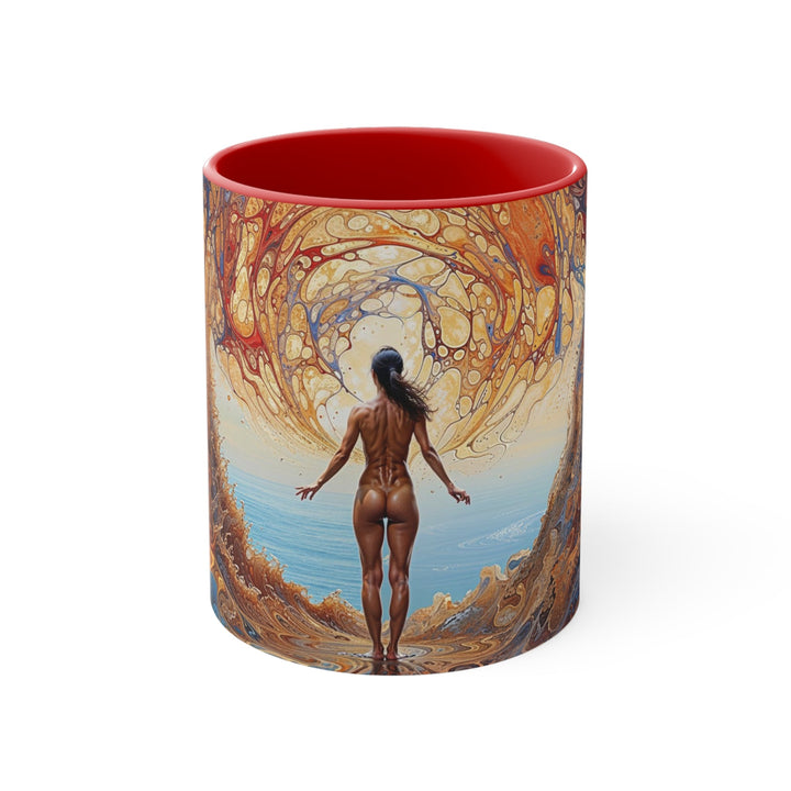 Ethereal Swirls Journey - Accent Coffee Mug - Mug - g(0D·IO) - Red - 11oz -