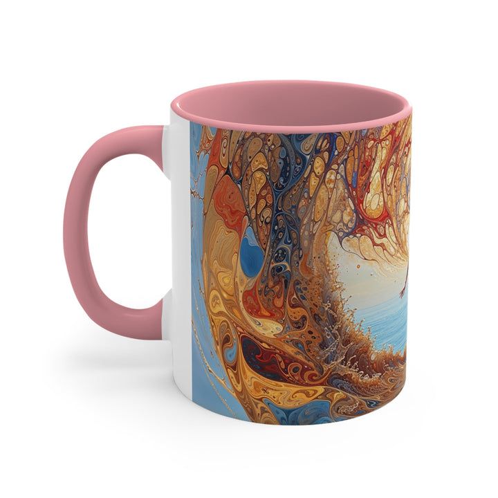 Ethereal Swirls Journey - Accent Coffee Mug - Mug - g(0D·IO) - Pink - 11oz -