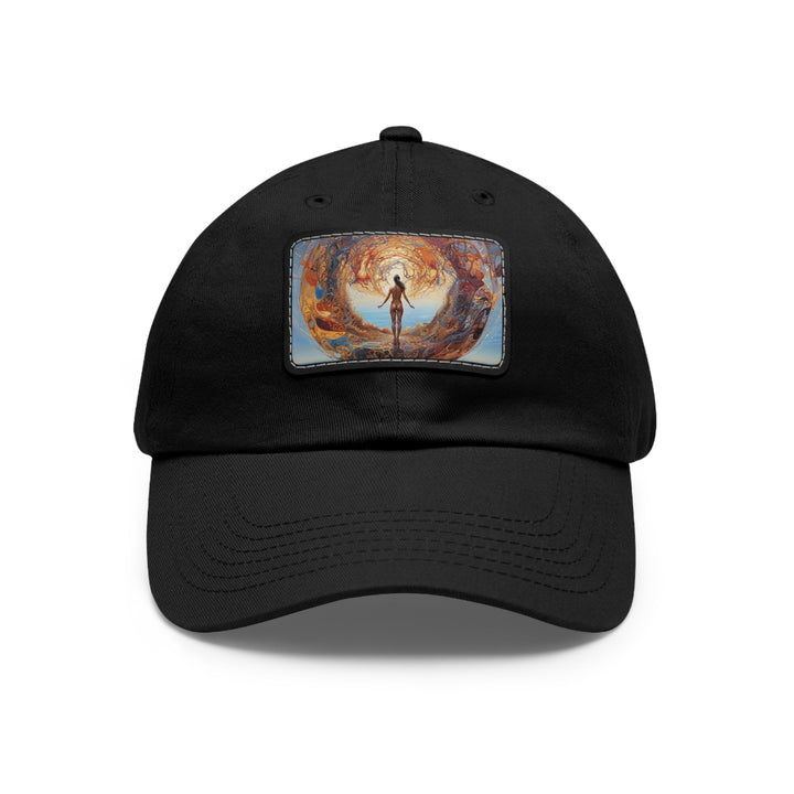 Ethereal Swirls Journey - Dad Hat - Hats - g(0D·IO) - Black / Black patch - Rectangle - One size