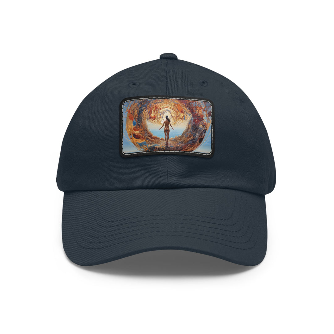 Ethereal Swirls Journey - Dad Hat - Hats - g(0D·IO) - Navy / Black patch - Rectangle - One size