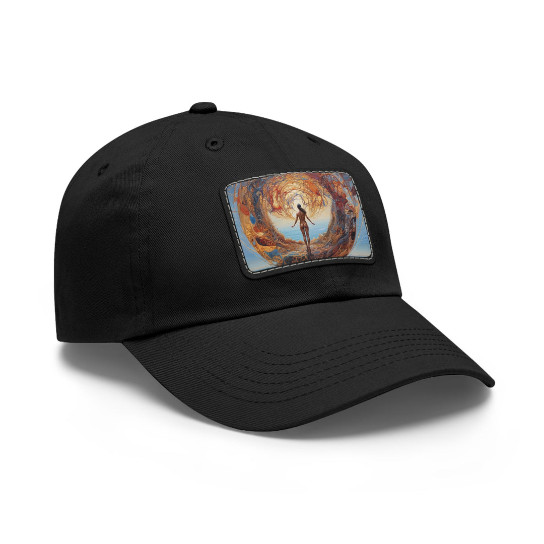 Ethereal Swirls Journey - Dad Hat - Hats - g(0D·IO) - White / Black patch - Rectangle - One size