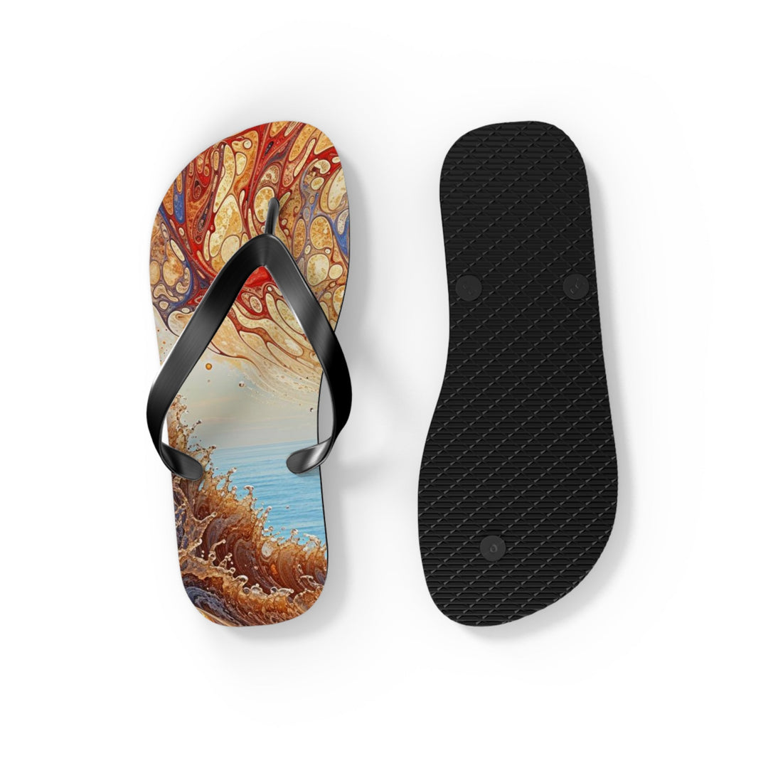 Ethereal Swirls Journey - Flip Flops - Shoes - g(0D·IO) - XL - Black sole -