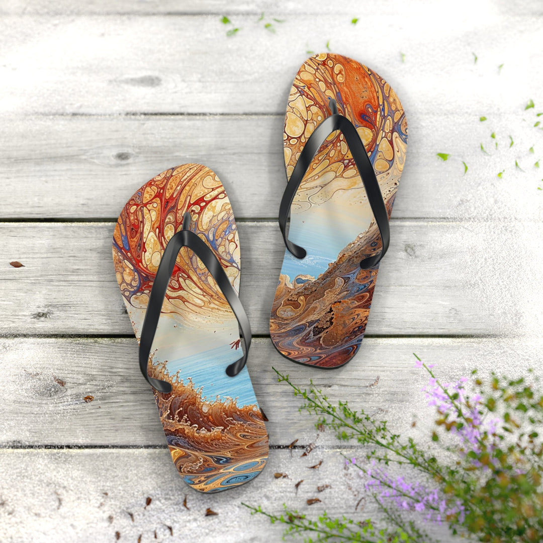 Ethereal Swirls Journey - Flip Flops - Shoes - g(0D·IO) - XL - Black sole -