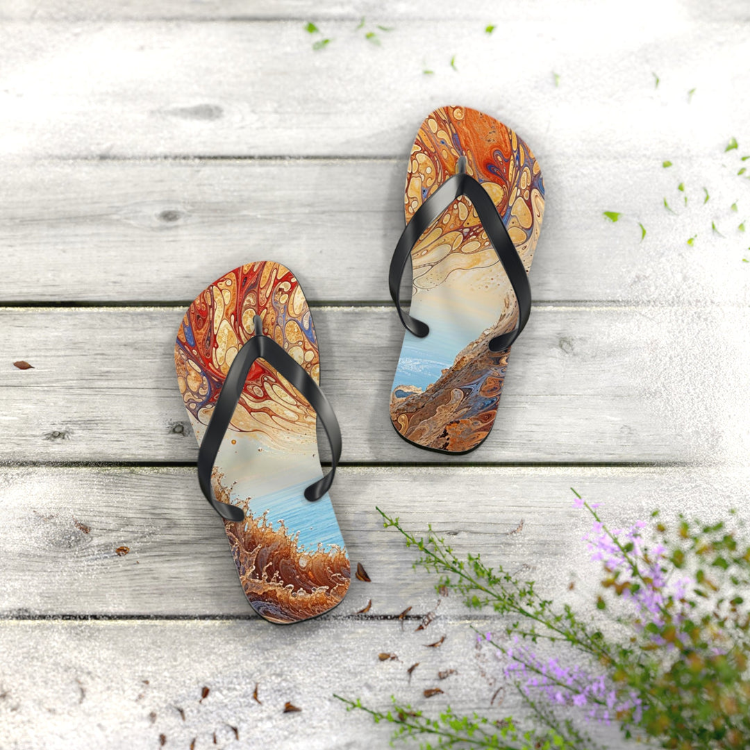 Ethereal Swirls Journey - Flip Flops - Shoes - g(0D·IO) - XL - Black sole -