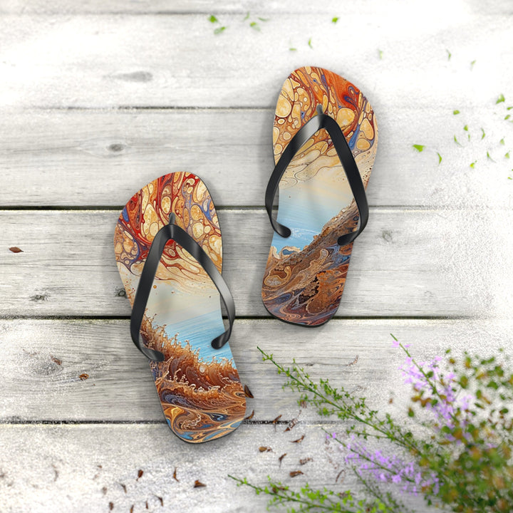 Ethereal Swirls Journey - Flip Flops - Shoes - g(0D·IO) - XL - Black sole -