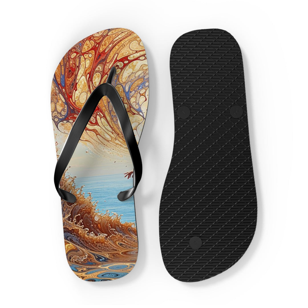 Ethereal Swirls Journey - Flip Flops - Shoes - g(0D·IO) - XL - Black sole -