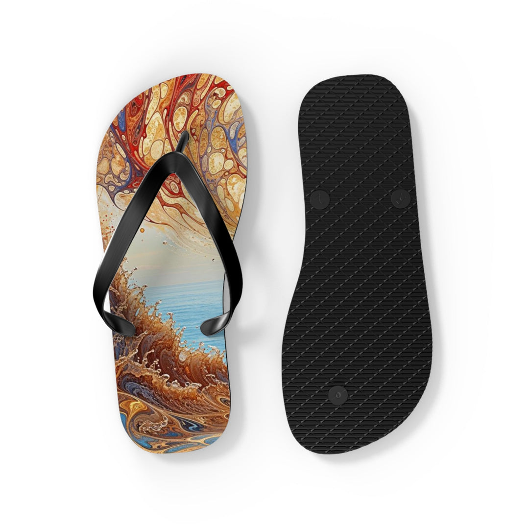 Ethereal Swirls Journey - Flip Flops - Shoes - g(0D·IO) - XL - Black sole -