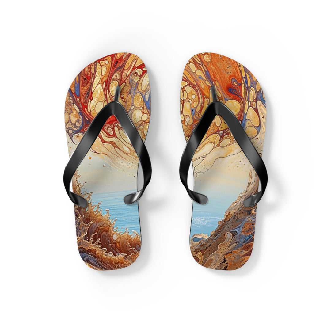 Ethereal Swirls Journey - Flip Flops - Shoes - g(0D·IO) - S - Black sole -