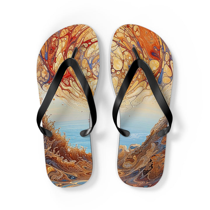 Ethereal Swirls Journey - Flip Flops - Shoes - g(0D·IO) - L - Black sole -