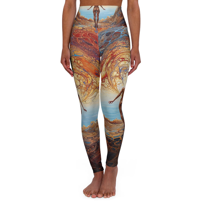 Ethereal Swirls Journey - High Waisted AOP Yoga Leggings - All Over Prints - g(0D·IO) - XS - -