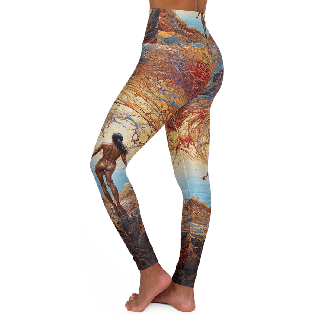 Ethereal Swirls Journey - High Waisted AOP Yoga Leggings - All Over Prints - g(0D·IO) - XS - -