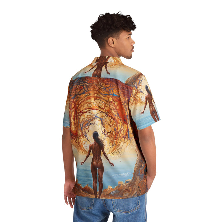 Ethereal Swirls Journey - Men's Hawaiian Shirt - All Over Prints - g(0D·IO) - S - Black -