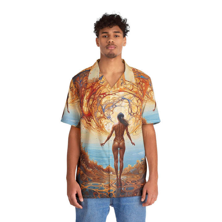 Ethereal Swirls Journey - Men's Hawaiian Shirt - All Over Prints - g(0D·IO) - S - Black -