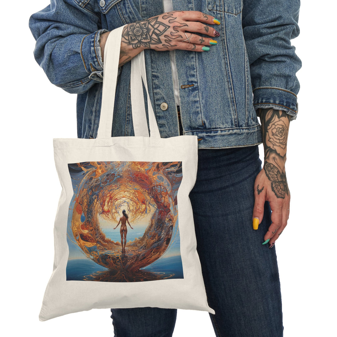 Ethereal Swirls Journey - Natural Tote Bag - Bags - g(0D·IO) - 15" x 16" - Natural -