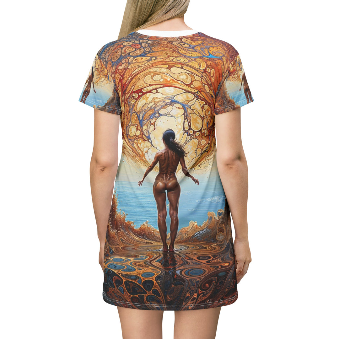 Ethereal Swirls Journey - T-Shirt Dress - All Over Prints - g(0D·IO) - XS - -