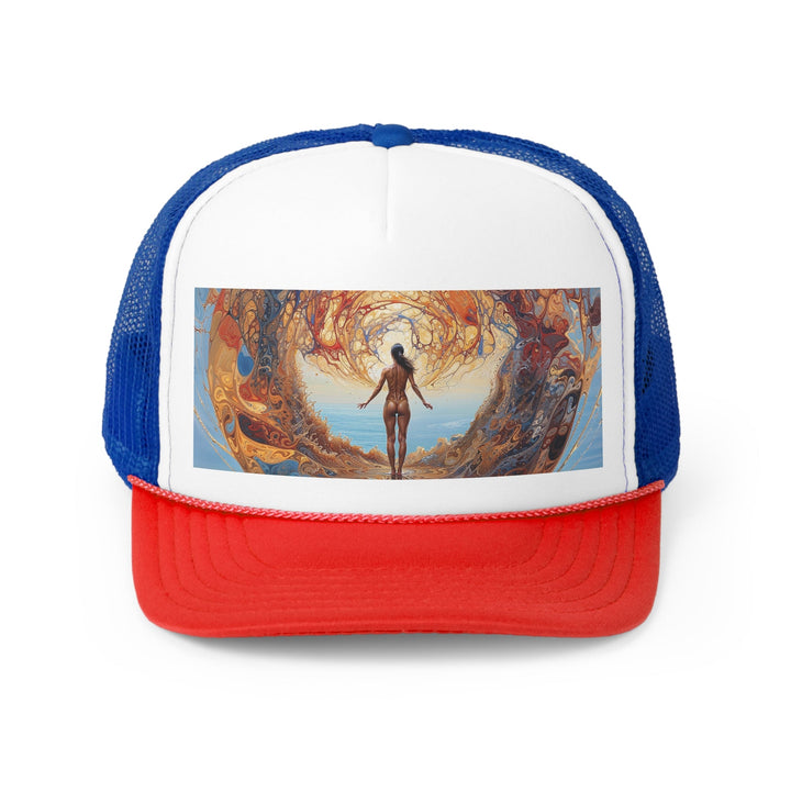 Ethereal Swirls Journey - Trucker Hat - Hats - g(0D·IO) - Blue/Red - One size -