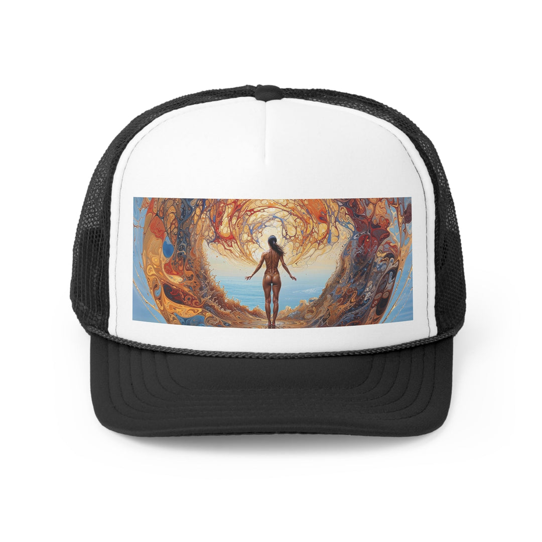 Ethereal Swirls Journey - Trucker Hat - Hats - g(0D·IO) - Black - One size -