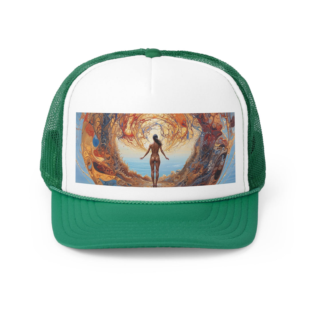 Ethereal Swirls Journey - Trucker Hat - Hats - g(0D·IO) - Green - One size -